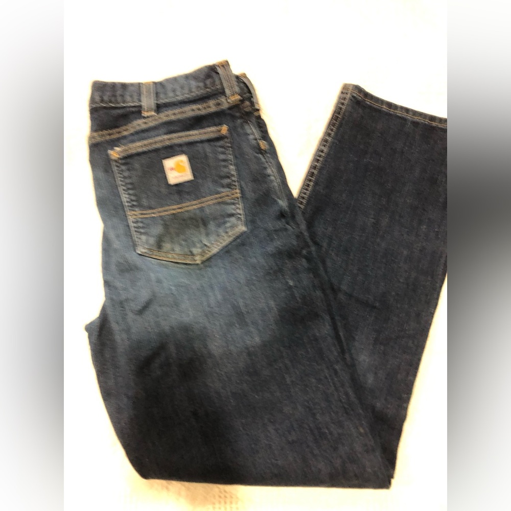 Carhartt Men’s Dark Blue Denim Relaxed Jeans - Picture 2 of 7